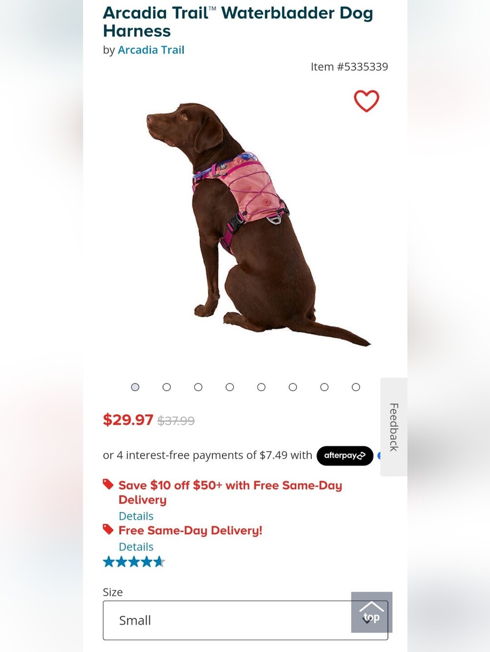 Arcadia Trail Water Bladder Dog Harness